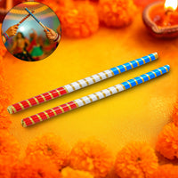 Traditional Decorative Dandiya Sticks Pair for Navratri, Garba (2 Pc)