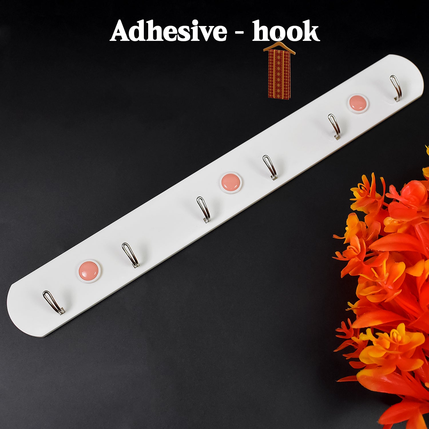 Heavy Duty Self-Adhesive 6-Hook Wall Hook