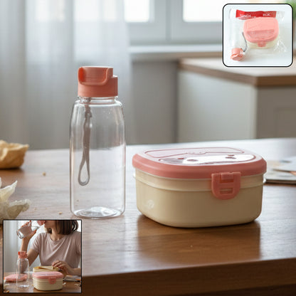Dual compartment food container lunch box