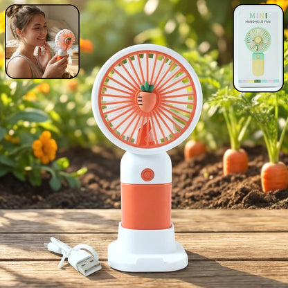 Mini Handheld Fan with decorative front design