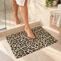 Absorbent Bathroom Mat, Leopard Print Quick Dry Bath Mat (1 Pc, 50x80 Cm)