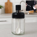 Glass Storage Jar with Built-In Spoon – Airtight 250ml Container