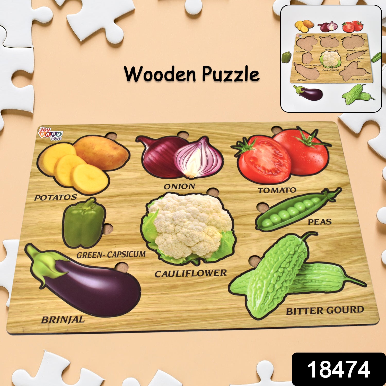 Wooden Vegetable Educational Puzzle