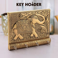 Elephant Key Holder – Wooden & Gold Wall Mount for Home | Styleva