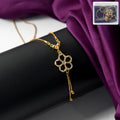Floral Pendant Necklace – Elegant Gold-Plated Chain for Women