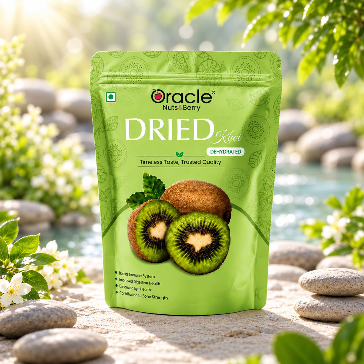 Dried Kiwi Slices Premium Tangy Dehydrated Chewy Tasty Fruit Snack and Topper (250g)
