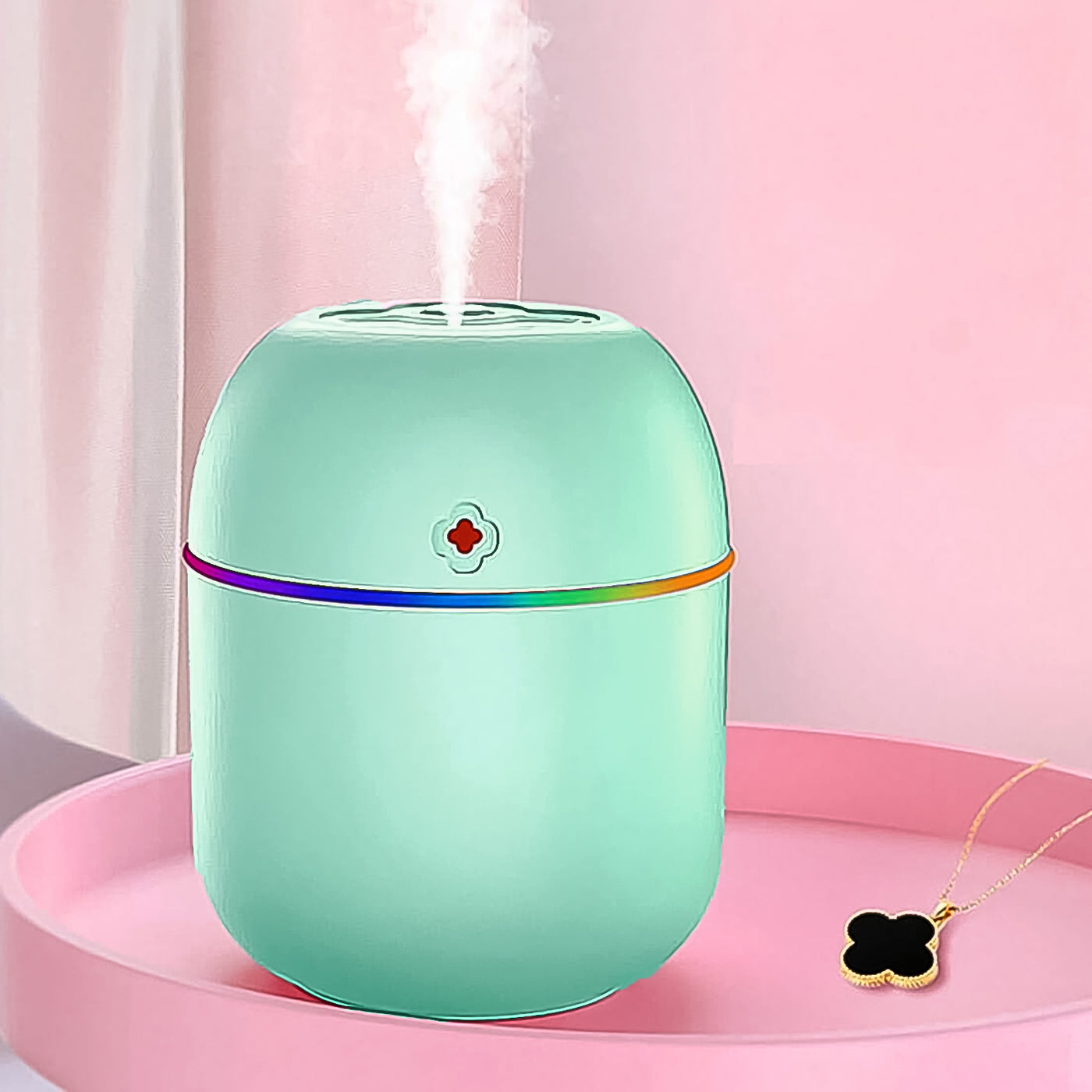 Portable Lighting Mini Humidifier, USB Personal Desktop Air Humidifier ...