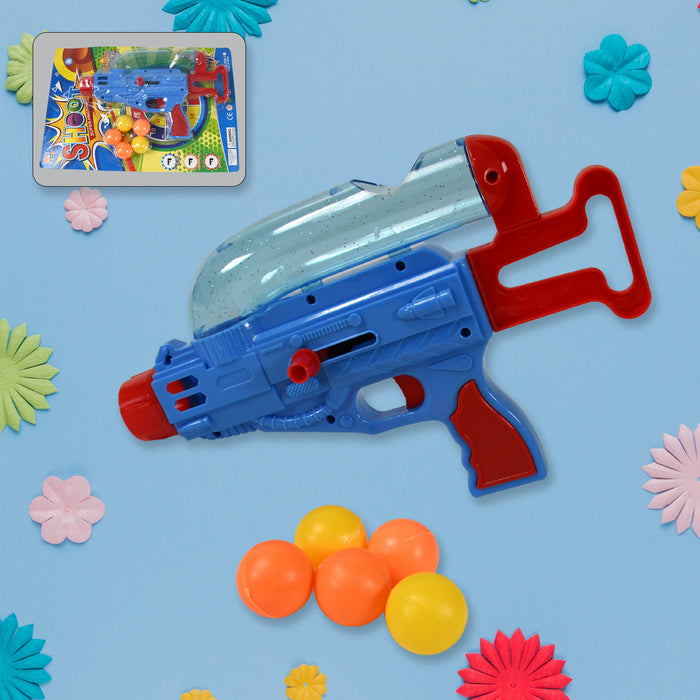 17743 Manual Shooting 5 Ball Gun Toy shoot super ping pong gun for kids, Plastic Balls Shooting Gun Toys For Boys Kids High Quality Gun