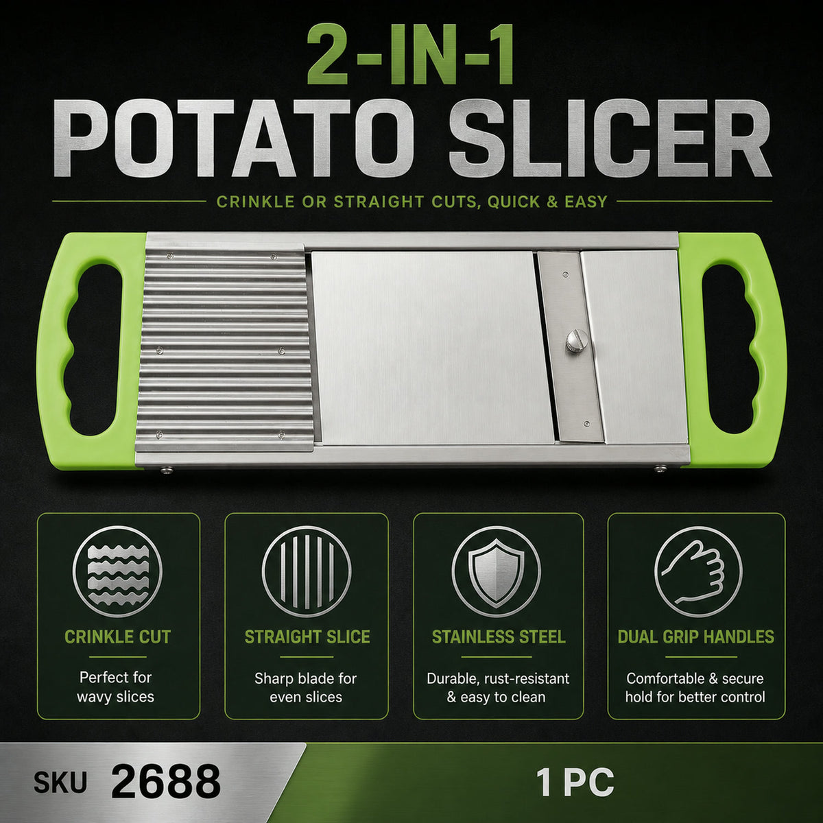 Potato Slicer – 2-in-1 Vegetable & French Fry Cutter | Storenzo