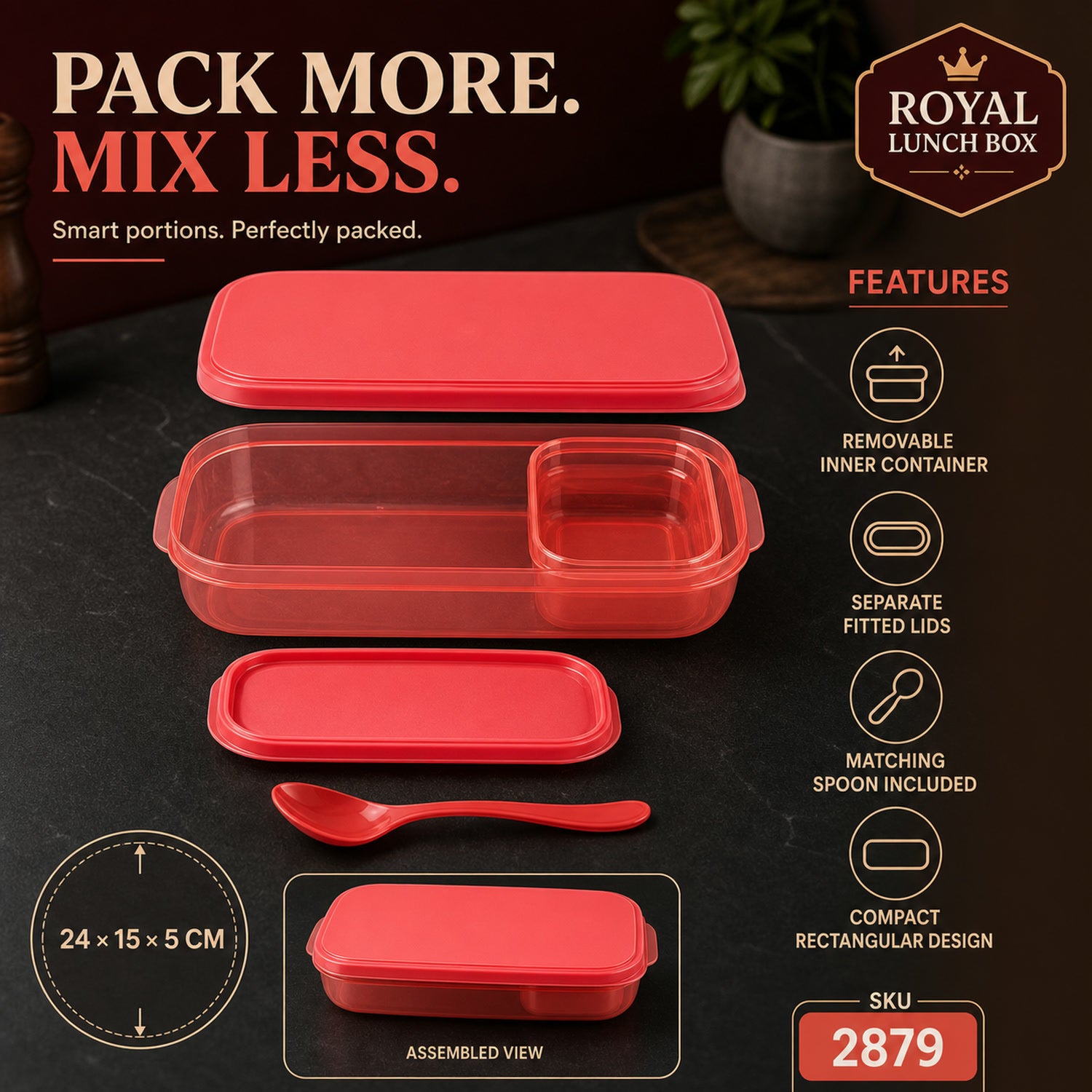 Leak-Proof Lunch Box – 2 Containers, Microwave Safe | Lunchie Bunchie