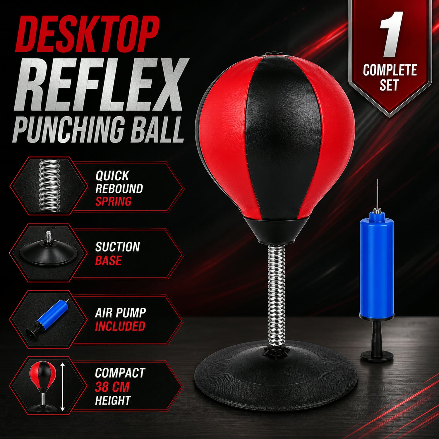 Inflatable Desktop Punching Bag – Stress Relief & Reflex Training