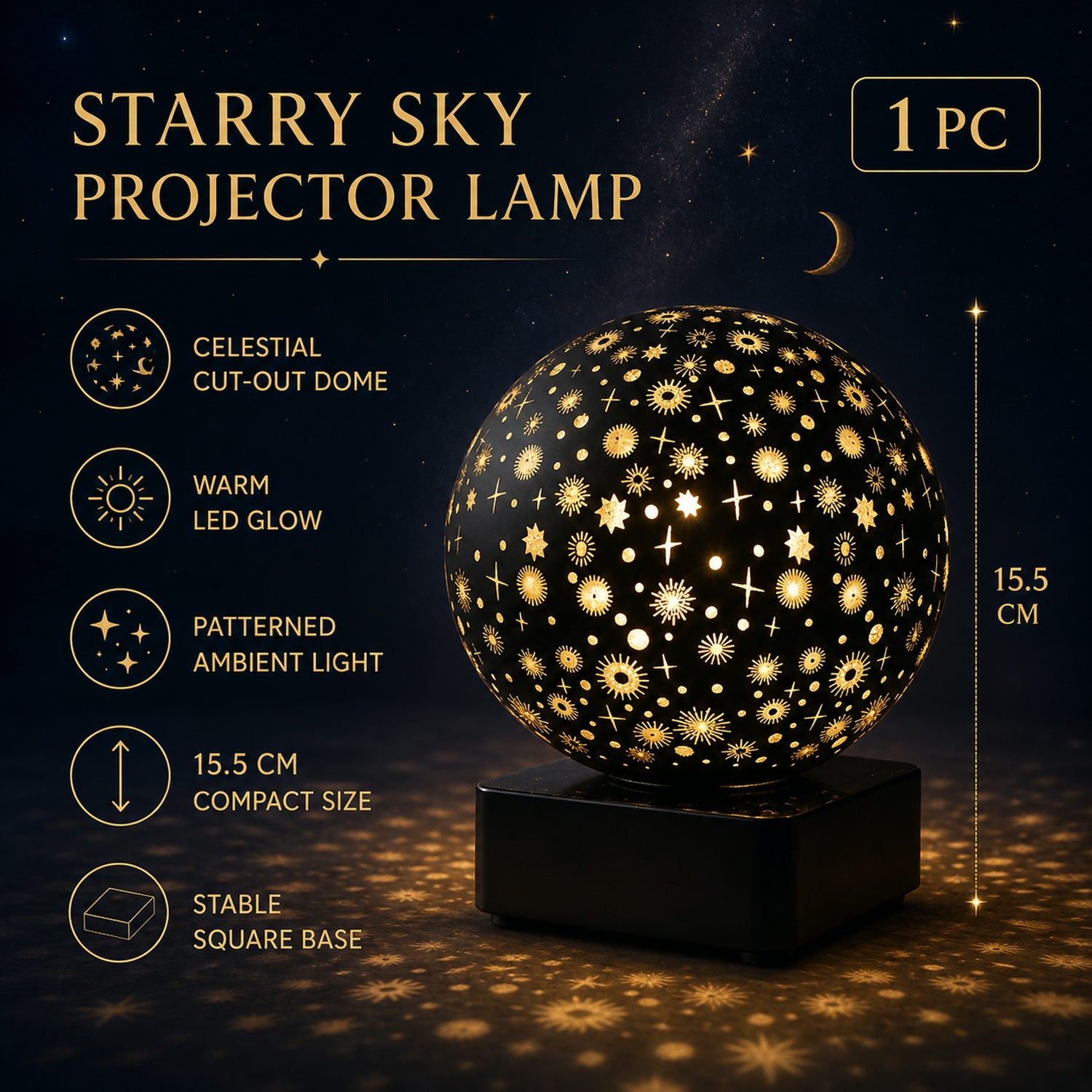 Starry Sky Projector Night Lamp – Ambient LED Lighting