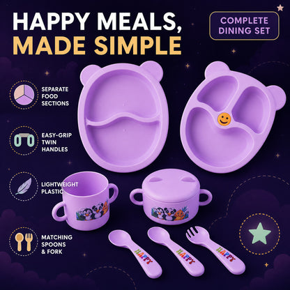 Children’s Tableware Dining Set – Durable Panda Print Meal Kit