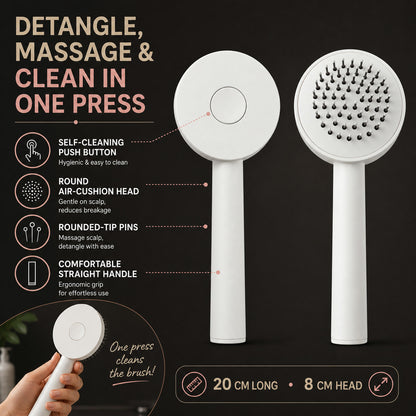 Self-Cleaning Hair Brush – Detangle & Massage | Velvet Wheels