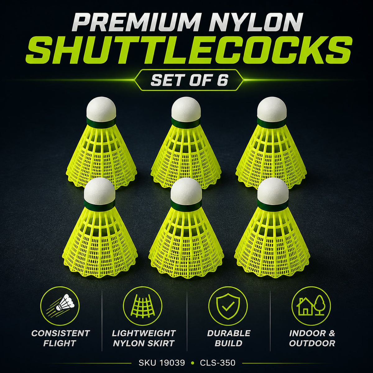 Plastic Shuttlecock – Durable & Consistent Flight (6 Pcs Set)