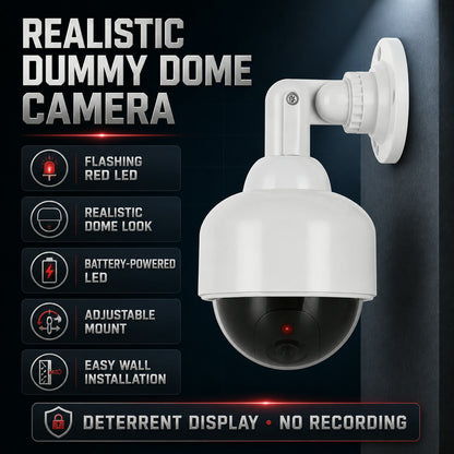 Dummy CCTV Camera – Realistic with Flashing LED & 360° Rotation | Safelix