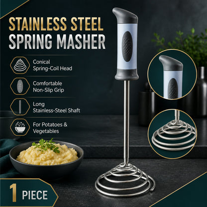 Stainless Steel Potato Masher – Heavy Duty with Comfortable Grip