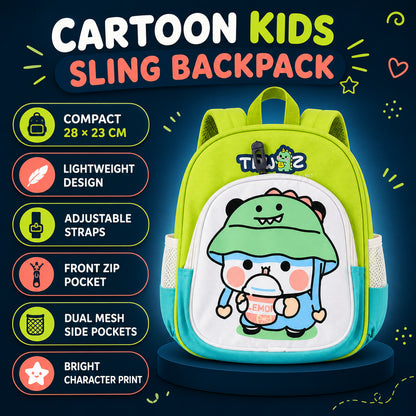 Kids Sling Backpack – Lightweight Cartoon Design for Daily Use