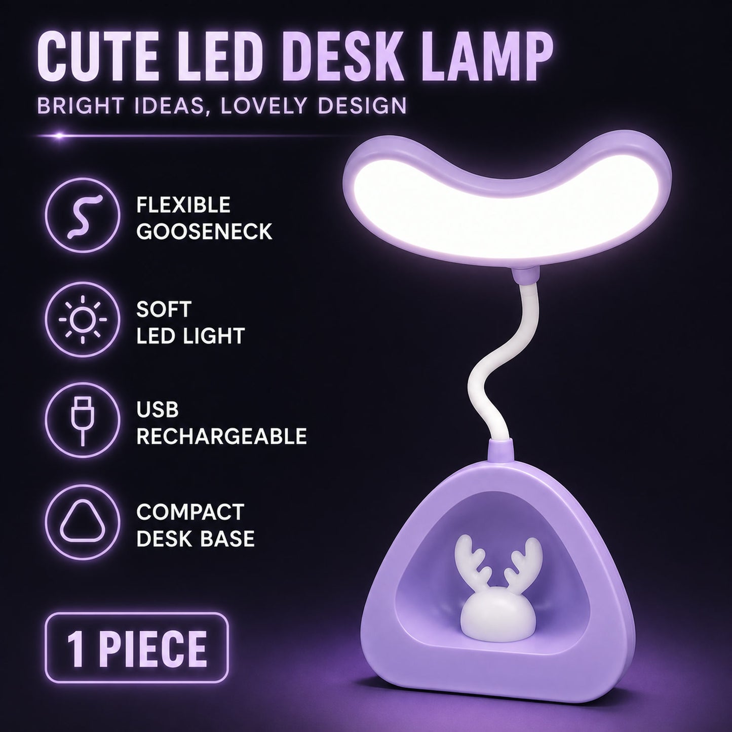 LED Desk Light – Eye-Caring USB Rechargeable Lamp | Voltronic