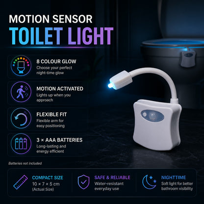 LED Toilet Bowl Light – Motion Sensor, 8 Colours | Indo Glow