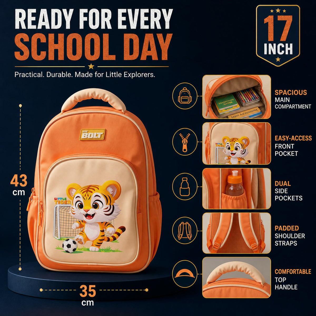 Cute Cartoon School Backpack – Lightweight & Spacious for Kids