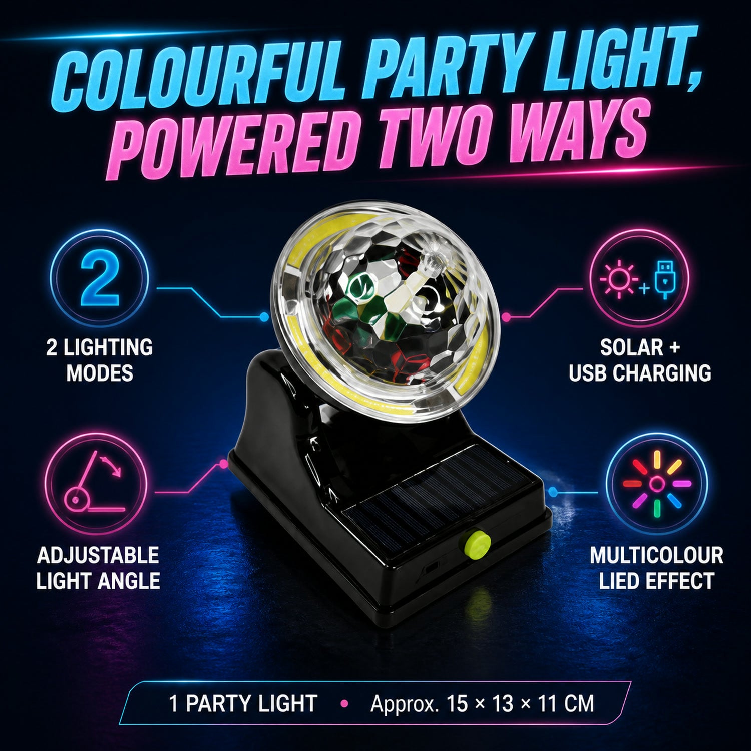 Solar Party Disco Light – Multifunctional 2 Modes LED Light