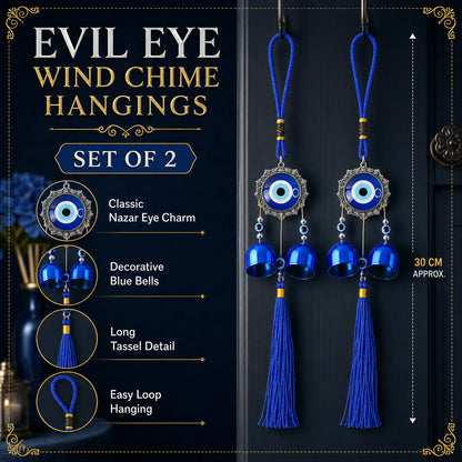 Evil Eye Hanging Wind Chime Set – Protective Home Decor Charm