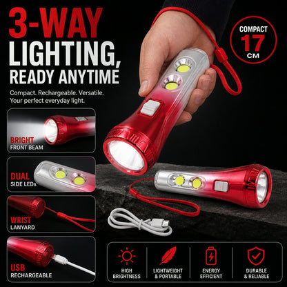 LED Torchlight – USB Rechargeable & Multi-functional | DeoDap