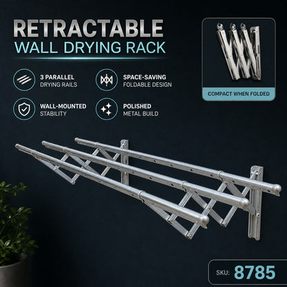 Foldable Clothes Rail – Stainless Steel Wall Mount | BathNova