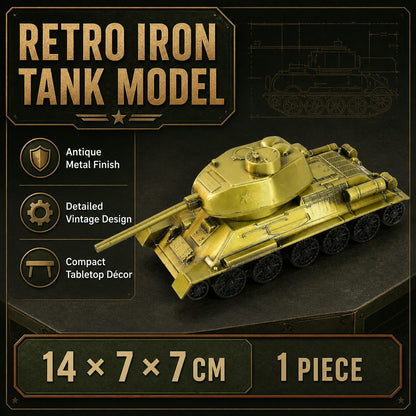 Iron Art Tank Model – Retro Vintage Desktop Decoration