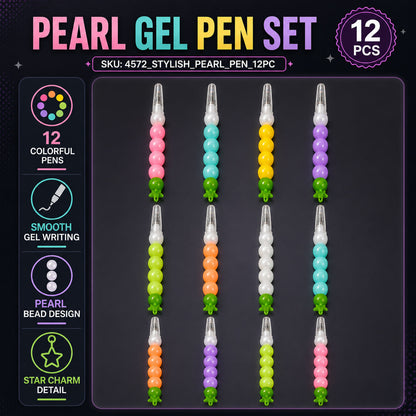 Pearl Gel Pen Set – Multicolor Moti Pens for Kids (12 Pc) | Writezo