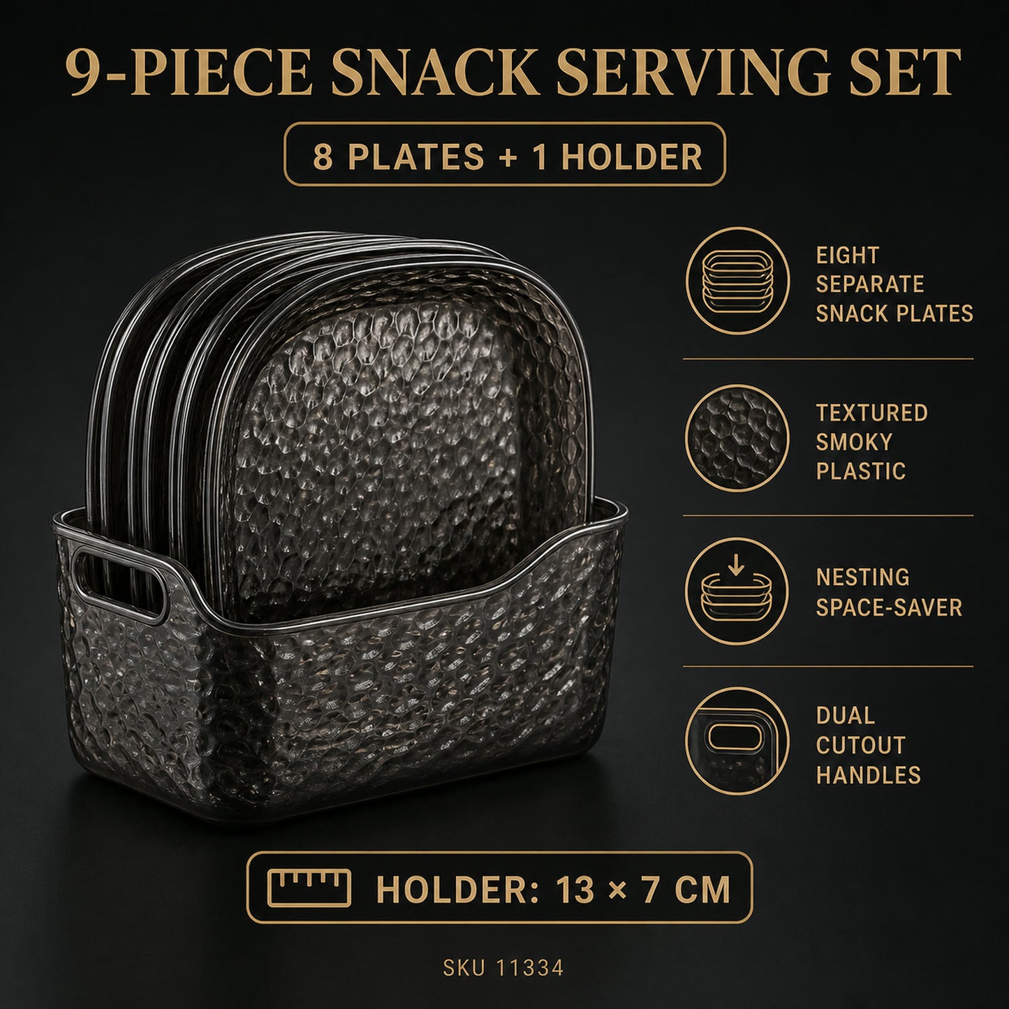 9 in 1 Snack Serving Plates – Multipurpose Organizer for Parties