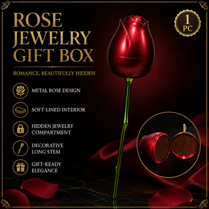 Red Rose Jewelry Box – Romantic Metal Gift | Glimmerly