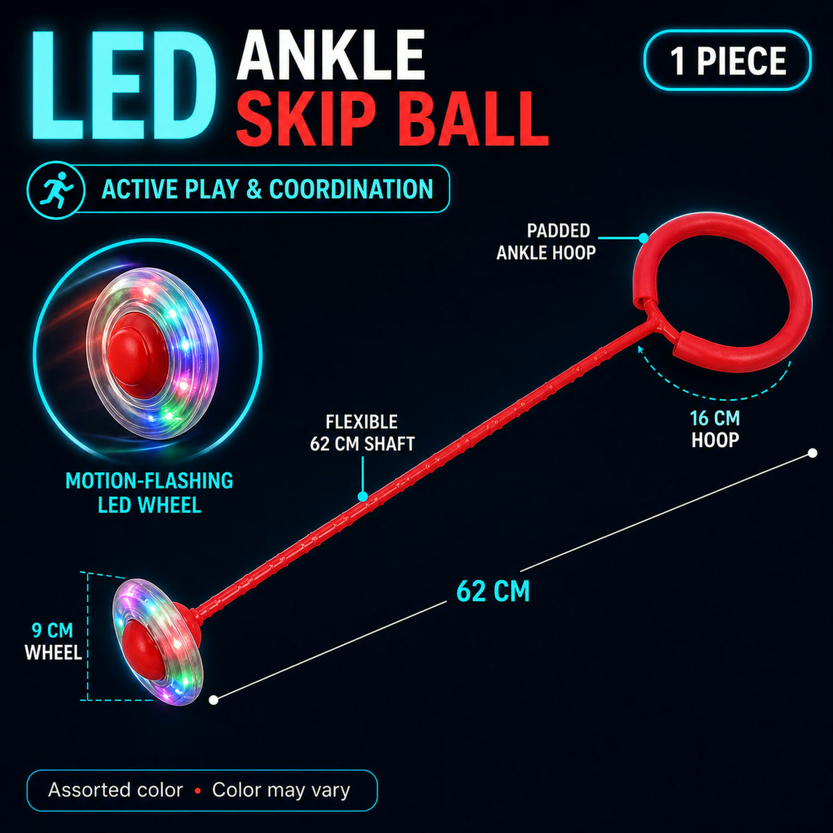 LED Jumping Ring for Kids – Flashing Ankle Skip Ball | TinyTrendy