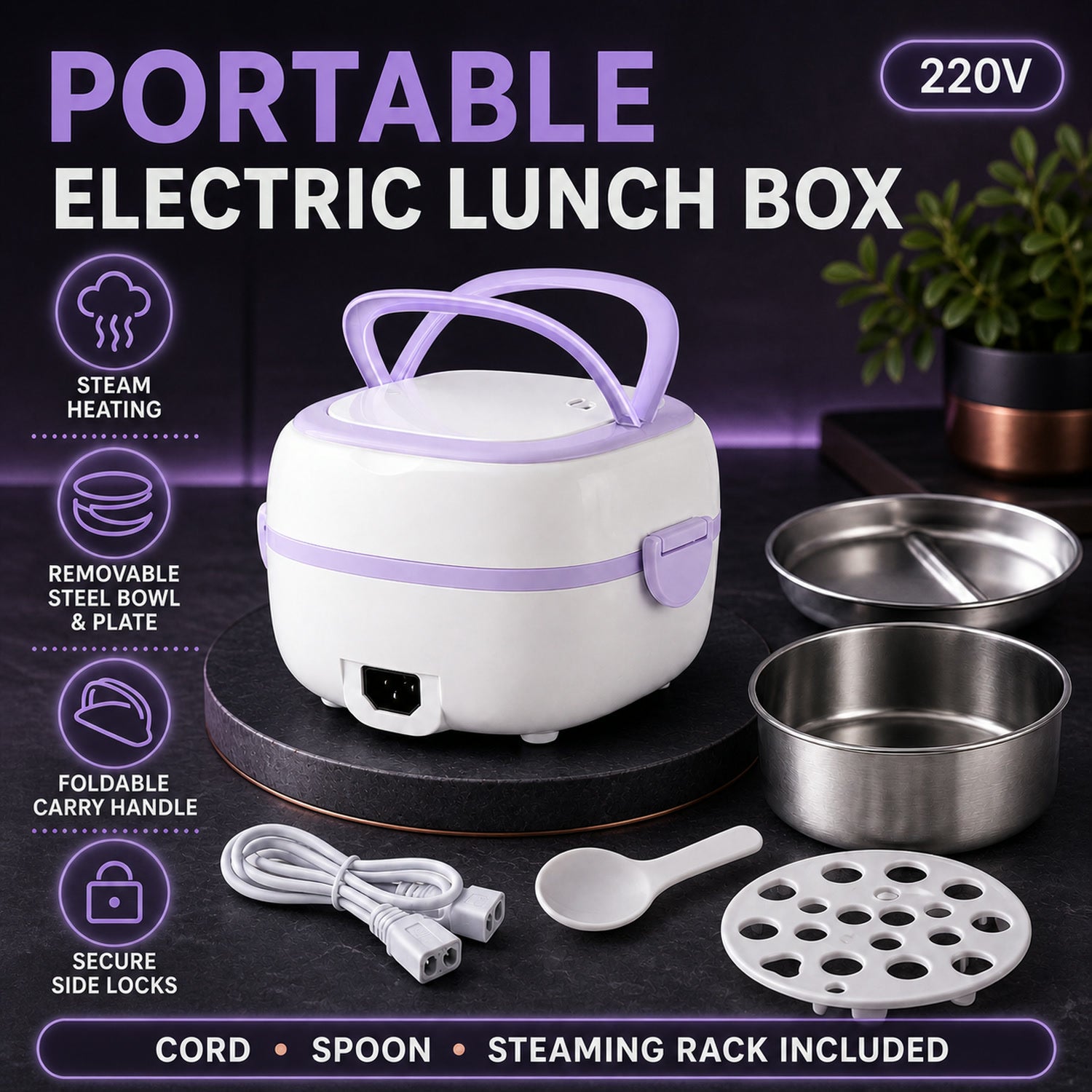 Electric Lunch Box – Portable Food Warmer with Steel | Lunchie Bunchie