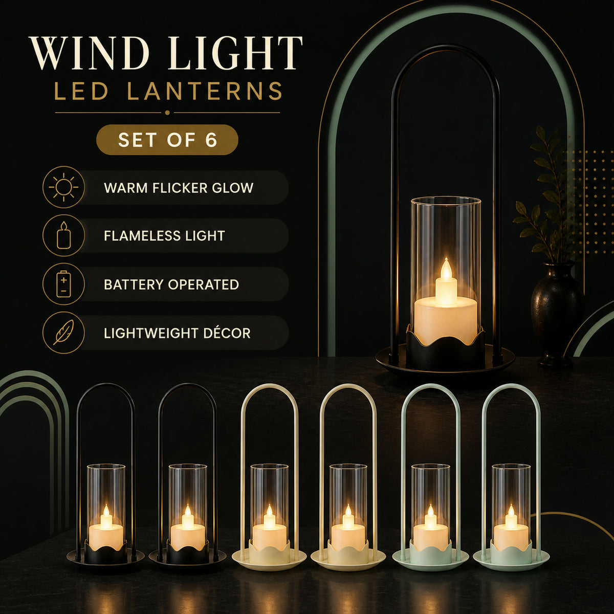 Flameless LED Candle Set – Big Wind Light Style Decorative Glow
