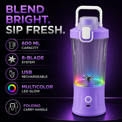 Portable Juicer – USB Rechargeable, 8 Blades & 600ml | Indo Glow