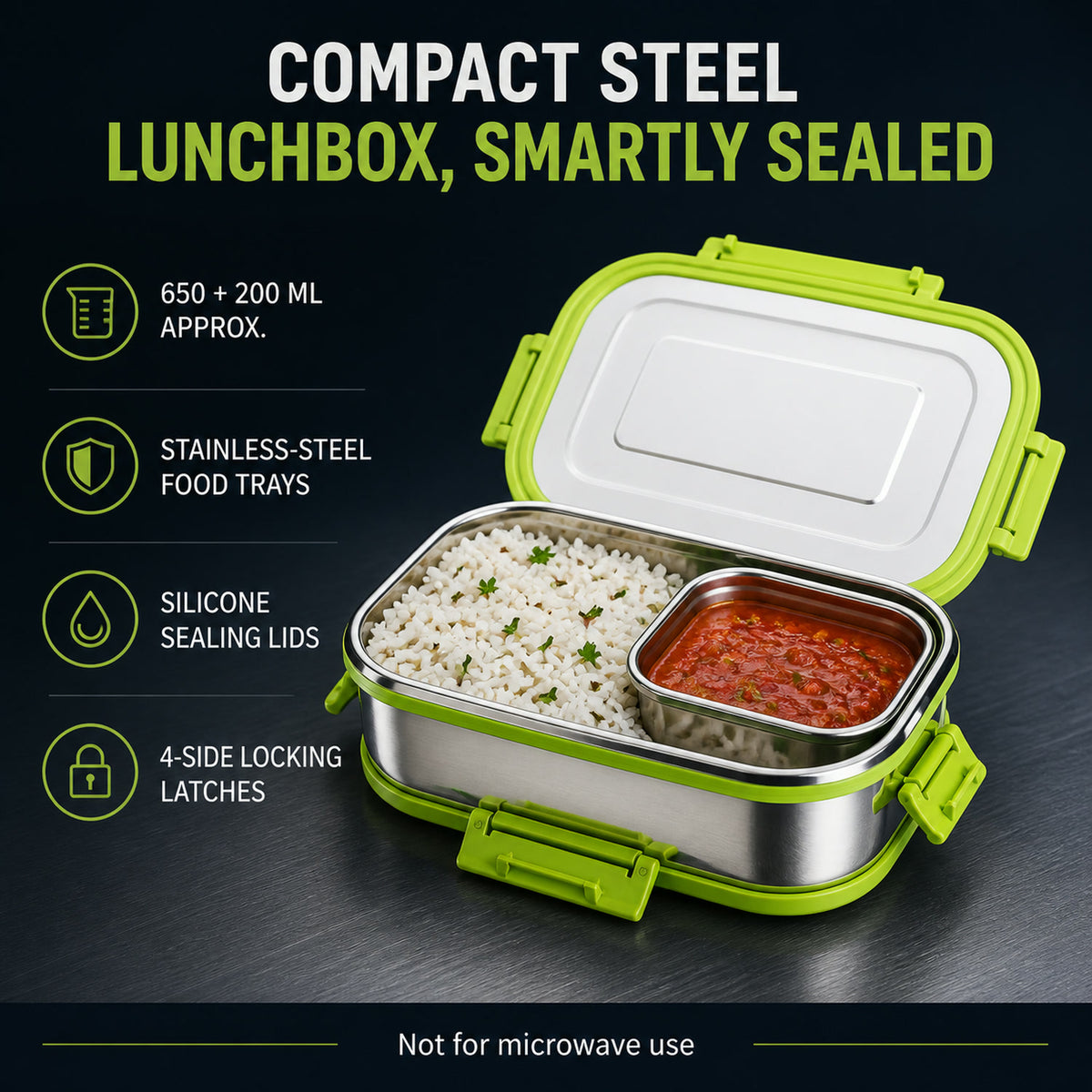 Ganesh Junior Stainless Steel Lunch Pack – Leak-Proof Design