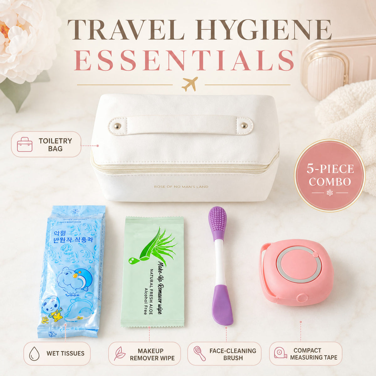 Women Travel Hygiene Essentials Combo – Compact & Portable Set