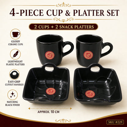 Play Station Ceramic Mug and plastic Bowl Set – 4-Piece | JubileeJoy