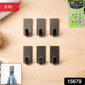 Self Adhesive Wall Hooks – Strong Hold, No Drilling, 6 Pc Set