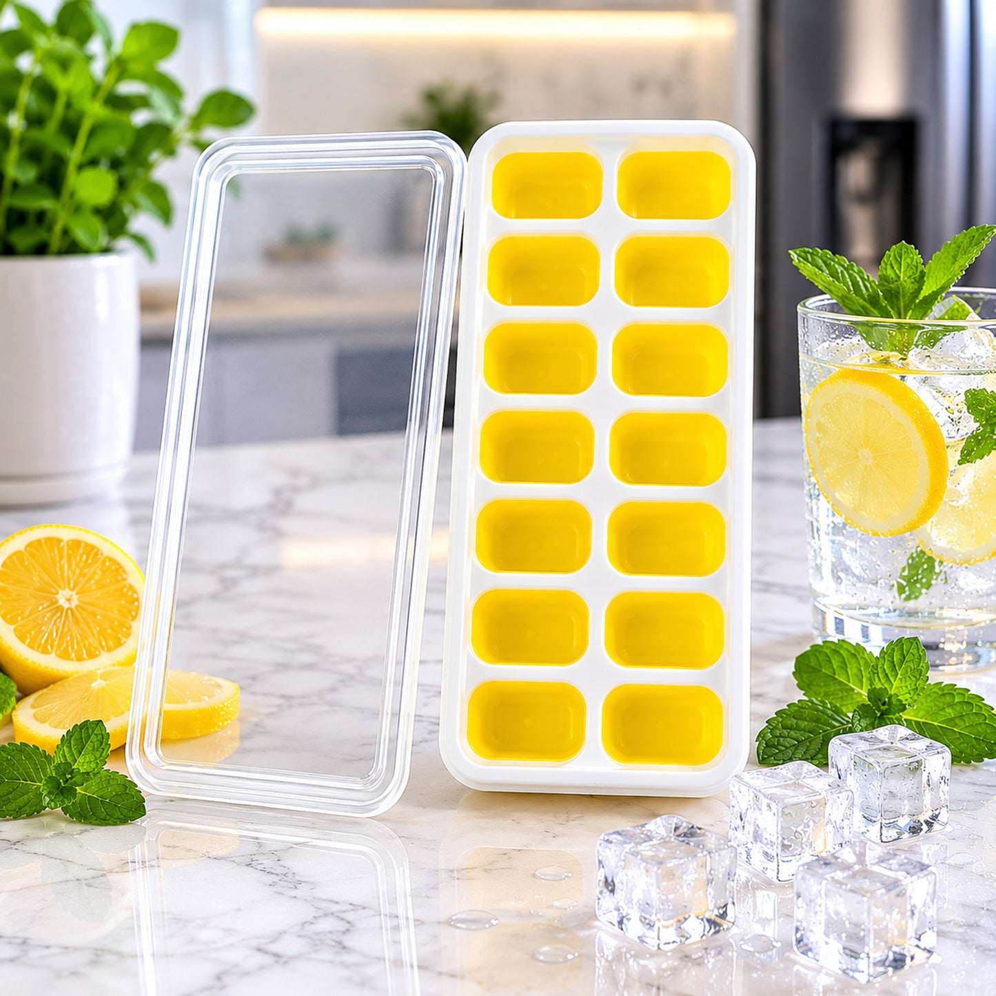 14 cavity ice cube tray lid