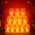 LED Storm Lantern Decorative Lights – Set of 12 Battery-Operated Flameless Lanterns