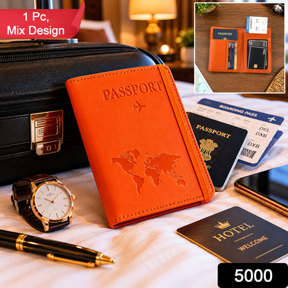 Compact multifunctional travel passport holder in durable PU leather