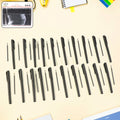 Refillable Black Marker Pen Set with 20 Pens & Extra Ink