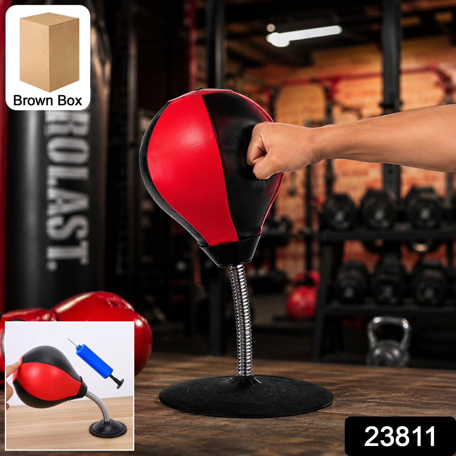 Desktop punching ball with strong suction spring base