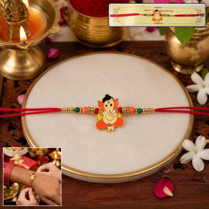 Traditional rakhi with colorful beads and thread
