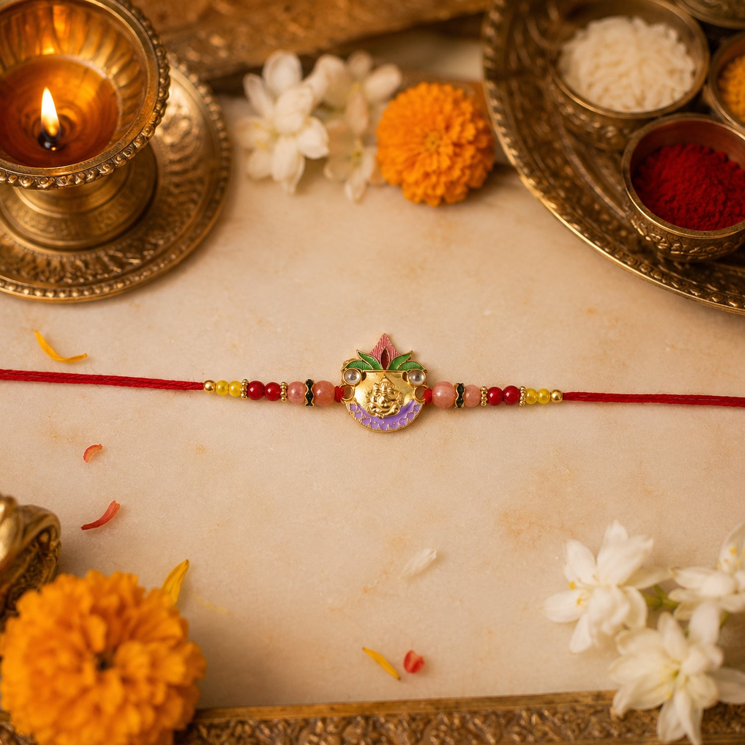 Ganesh Rakhi product on white background
