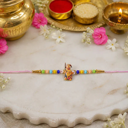 Hanuman Ji Beads Thread Rakhi – Traditional Protector for Brother
