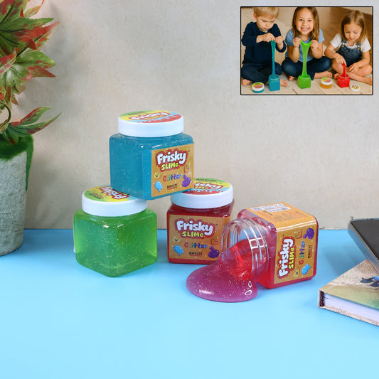 Khyati Frisky Slime Glitter Edition – Stretchable Sparkling Slime Toy in Jar Pack (1Pc/Mix Colour)